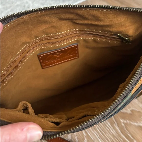 New! Patricia Nash watercolor butterfly Vallata crossbody bag, genuine leather - Picture 8 of 16